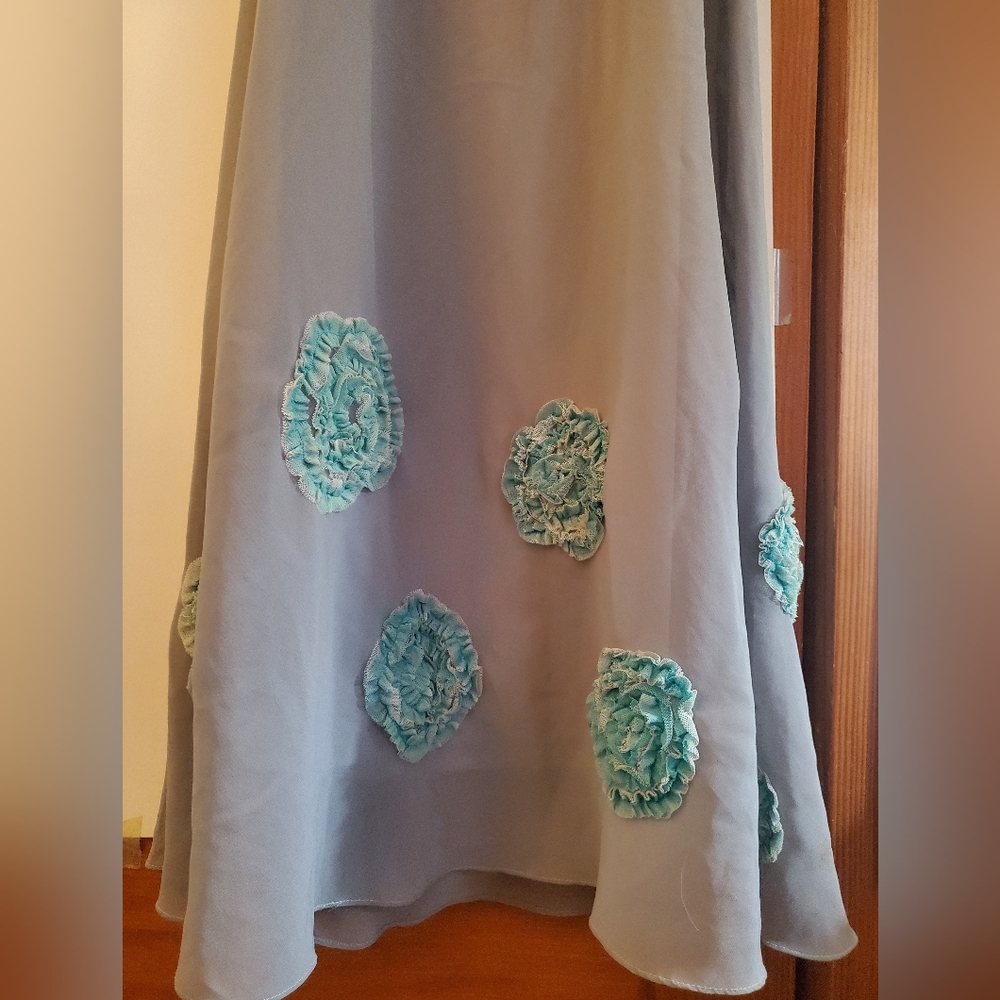 Vintage Beaded Long Blue Purple Mermaid Dress - Picture 4 of 9